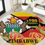 Nyika yeZimbabwe Round Carpet Happy Independence Day - Flame Lily Flowers