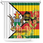 Nyika yeZimbabwe Shower Curtain Happy Independence Day - Flame Lily Flowers