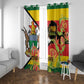 Nyika yeZimbabwe Window Curtain Happy Independence Day - Flame Lily Flowers