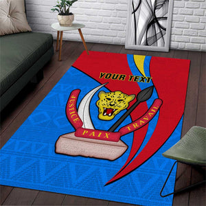 Personalised Democratic Republic of the Congo Independence Day Area Rug Coat Of Arms Happy 30 June