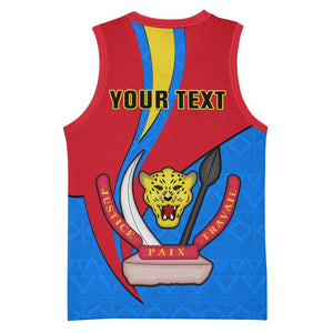 Personalised Democratic Republic of the Congo Independence Day Basketball Jersey Coat Of Arms Happy 30 June LT14