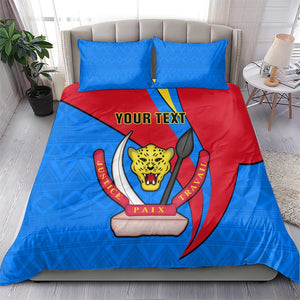 Personalised Democratic Republic of the Congo Independence Day Bedding Set Coat Of Arms Happy 30 June