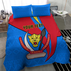 Personalised Democratic Republic of the Congo Independence Day Bedding Set Coat Of Arms Happy 30 June