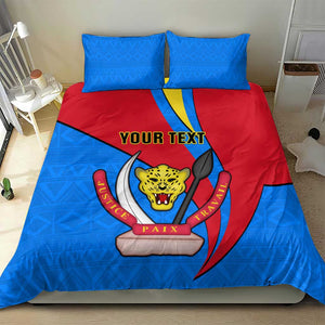 Personalised Democratic Republic of the Congo Independence Day Bedding Set Coat Of Arms Happy 30 June