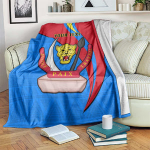 Personalised Democratic Republic of the Congo Independence Day Blanket Coat Of Arms Happy 30 June