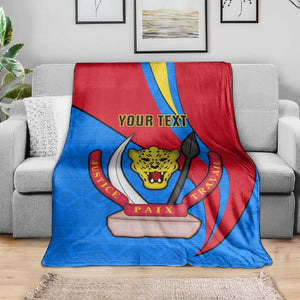 Personalised Democratic Republic of the Congo Independence Day Blanket Coat Of Arms Happy 30 June