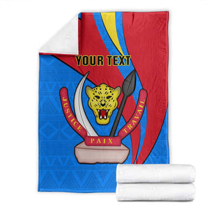 Personalised Democratic Republic of the Congo Independence Day Blanket Coat Of Arms Happy 30 June