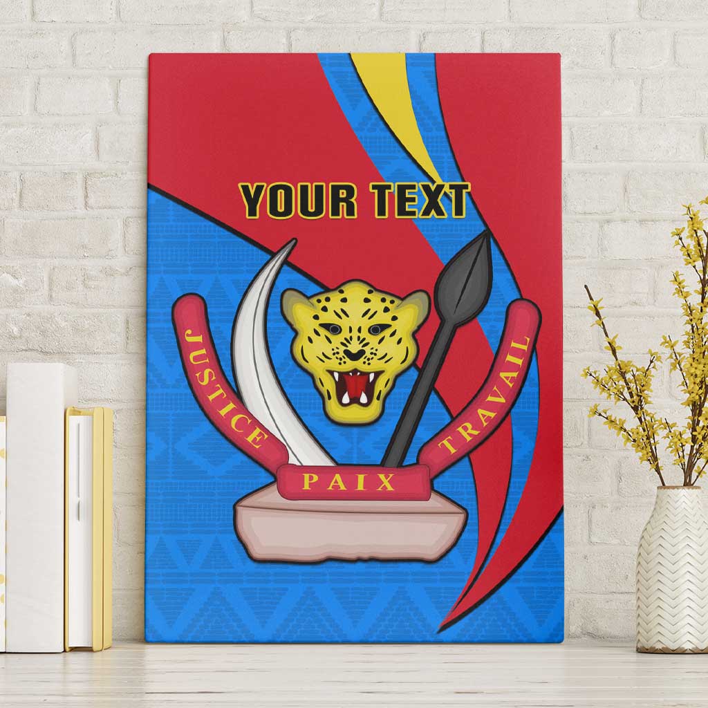 Personalised Democratic Republic of the Congo Independence Day Canvas Wall Art Coat Of Arms Happy 30 June