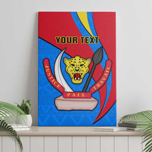 Personalised Democratic Republic of the Congo Independence Day Canvas Wall Art Coat Of Arms Happy 30 June