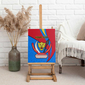 Personalised Democratic Republic of the Congo Independence Day Canvas Wall Art Coat Of Arms Happy 30 June