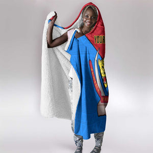 Personalised Democratic Republic of the Congo Independence Day Hooded Blanket Coat Of Arms Happy 30 June