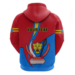 Personalised Democratic Republic of the Congo Independence Day Hoodie Coat Of Arms Happy 30 June