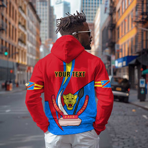 Personalised Democratic Republic of the Congo Independence Day Hoodie Coat Of Arms Happy 30 June