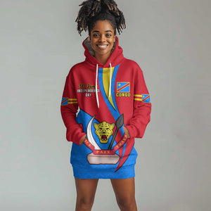 Personalised Democratic Republic of the Congo Independence Day Hoodie Dress Coat Of Arms Happy 30 June