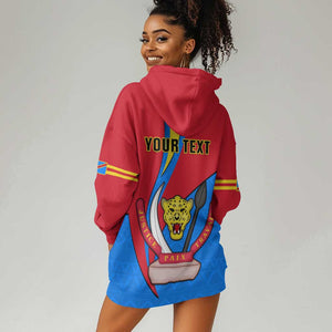 Personalised Democratic Republic of the Congo Independence Day Hoodie Dress Coat Of Arms Happy 30 June