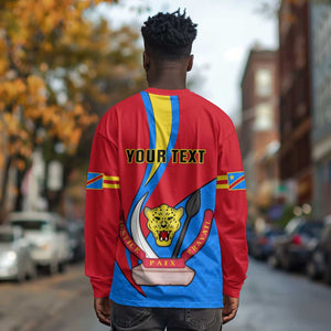 Personalised Democratic Republic of the Congo Independence Day Long Sleeve Shirt Coat Of Arms Happy 30 June LT14