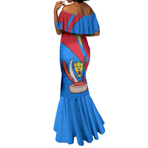 Personalised Democratic Republic of the Congo Independence Day Mermaid Dress Coat Of Arms Happy 30 June