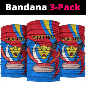 Personalised Democratic Republic of the Congo Independence Day Neck Gaiter Coat Of Arms Happy 30 June LT14