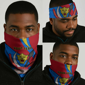 Personalised Democratic Republic of the Congo Independence Day Neck Gaiter Coat Of Arms Happy 30 June LT14