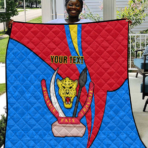 Personalised Democratic Republic of the Congo Independence Day Quilt Coat Of Arms Happy 30 June