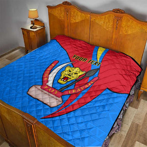 Personalised Democratic Republic of the Congo Independence Day Quilt Coat Of Arms Happy 30 June