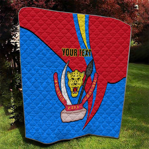 Personalised Democratic Republic of the Congo Independence Day Quilt Coat Of Arms Happy 30 June