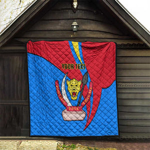 Personalised Democratic Republic of the Congo Independence Day Quilt Coat Of Arms Happy 30 June