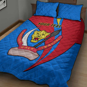 Personalised Democratic Republic of the Congo Independence Day Quilt Bed Set Coat Of Arms Happy 30 June