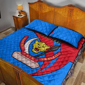 Personalised Democratic Republic of the Congo Independence Day Quilt Bed Set Coat Of Arms Happy 30 June