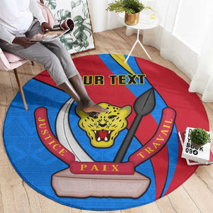 Personalised Democratic Republic of the Congo Independence Day Round Carpet Coat Of Arms Happy 30 June