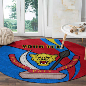 Personalised Democratic Republic of the Congo Independence Day Round Carpet Coat Of Arms Happy 30 June