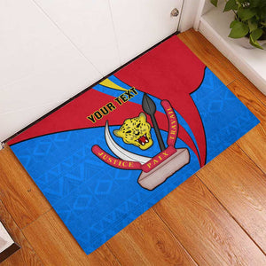 Personalised Democratic Republic of the Congo Independence Day Rubber Doormat Coat Of Arms Happy 30 June