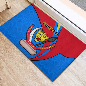 Personalised Democratic Republic of the Congo Independence Day Rubber Doormat Coat Of Arms Happy 30 June