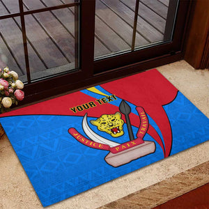 Personalised Democratic Republic of the Congo Independence Day Rubber Doormat Coat Of Arms Happy 30 June