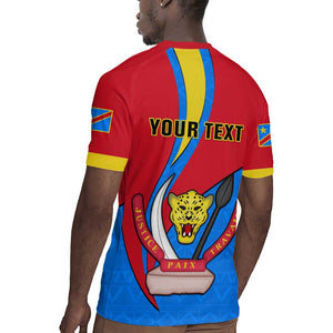 Personalised Democratic Republic of the Congo Independence Day Rugby Jersey Coat Of Arms Happy 30 June