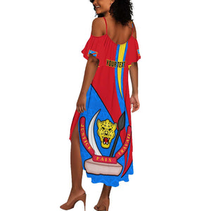 Personalised Democratic Republic of the Congo Independence Day Summer Maxi Dress Coat Of Arms Happy 30 June