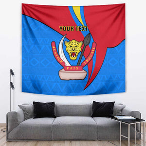 Personalised Democratic Republic of the Congo Independence Day Tapestry Coat Of Arms Happy 30 June