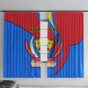 Personalised Democratic Republic of the Congo Independence Day Window Curtain Coat Of Arms Happy 30 June