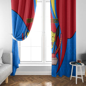 Personalised Democratic Republic of the Congo Independence Day Window Curtain Coat Of Arms Happy 30 June