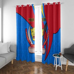 Personalised Democratic Republic of the Congo Independence Day Window Curtain Coat Of Arms Happy 30 June