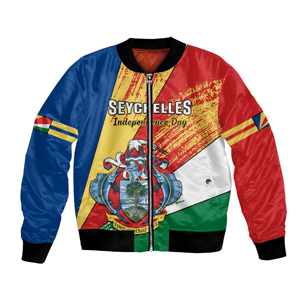 29 June Seychelles Independence Day Bomber Jacket Flag Style