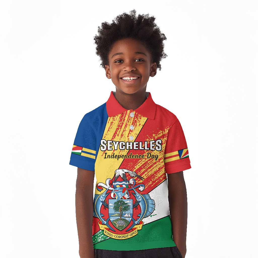 29 June Seychelles Independence Day Kid Polo Shirt Flag Style