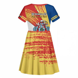 29 June Seychelles Independence Day Kid Short Sleeve Dress Flag Style