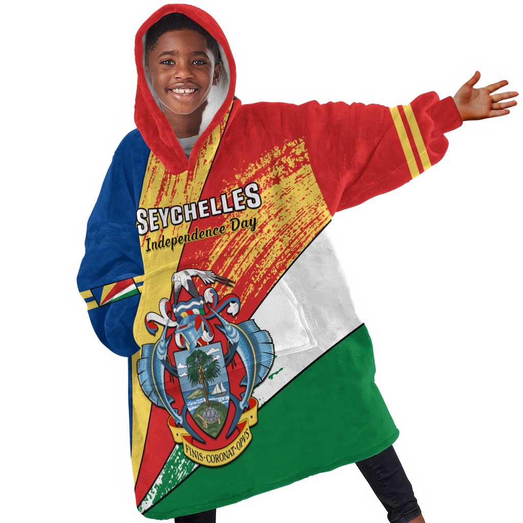 29 June Seychelles Independence Day KId Wearable Blanket Hoodie Flag Style