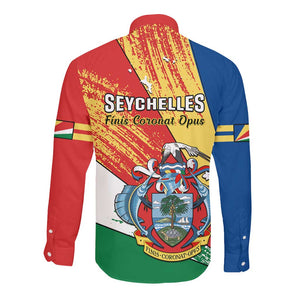 29 June Seychelles Independence Day Long Sleeve Button Shirt Flag Style