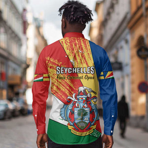 29 June Seychelles Independence Day Long Sleeve Button Shirt Flag Style