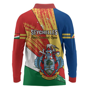 29 June Seychelles Independence Day Long Sleeve Polo Shirt Flag Style