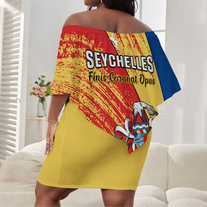 29 June Seychelles Independence Day Off Shoulder Short Dress Flag Style LT14