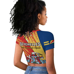 29 June Seychelles Independence Day Raglan Cropped T shirt Flag Style