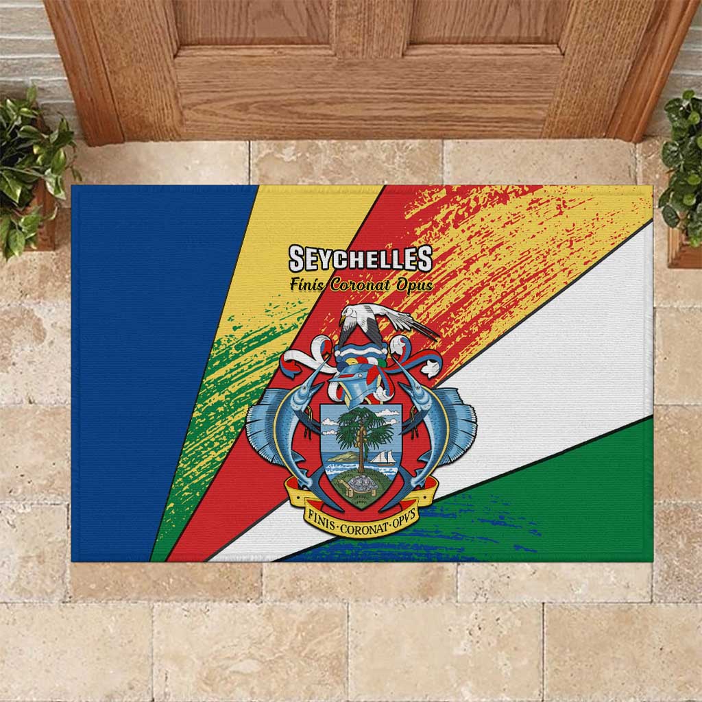 29 June Seychelles Independence Day Rubber Doormat Flag Style